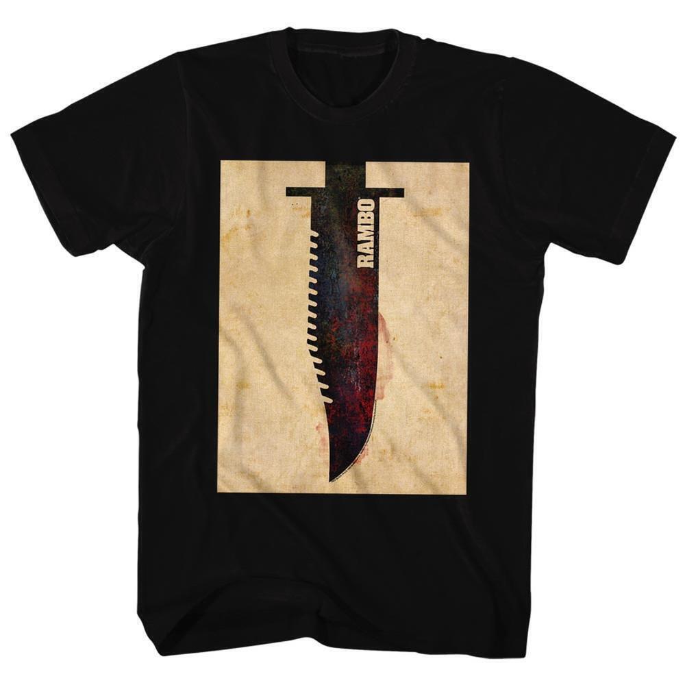 Rambo Knife Black Adult T Shirt
